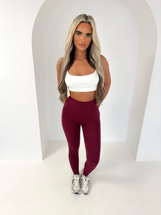 MILLIE sculpting high waisted gym leggings BURGUNDY