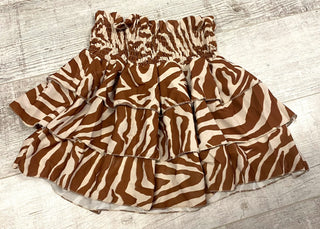 POLLY print ruffle tiered rara skirt LIGHT BROWN
