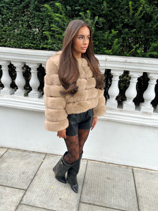 Classic Fox Fur Coat Cream Beige - EMAIL TO ORDER- DO NOT BUY FOR £0.00