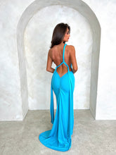 Load image into Gallery viewer, SANTORINI multi-way tie up backless two ring backless maxi dress BLUE
