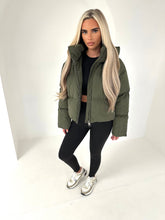 Load image into Gallery viewer, NYLAH cropped hooded puffer coat KHAKI
