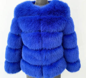 DOLCE faux fur 5 row coat cropped sleeve CUSTOM COLOURS