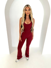 Load image into Gallery viewer, CODIE short sleeve sculpting ruche bum jumpsuit BURGUNDY
