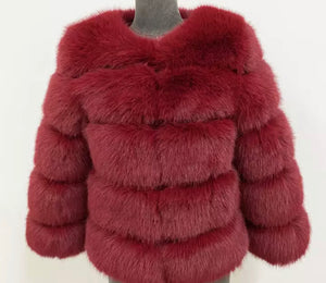 DOLCE faux fur 5 row coat cropped sleeve CUSTOM COLOURS