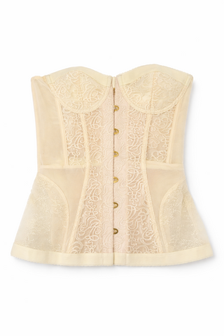 EMILIA lace detail bustier corset CREAM