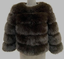 Load image into Gallery viewer, ROMA 5 row faux fur coat LONGER SLEEVE ALL COLOURS
