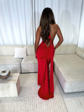 Load image into Gallery viewer, MONACO maxi drape ring detail backless dress RED
