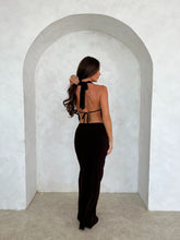 Load image into Gallery viewer, ARLEA crowl neck backless maxi BLACK
