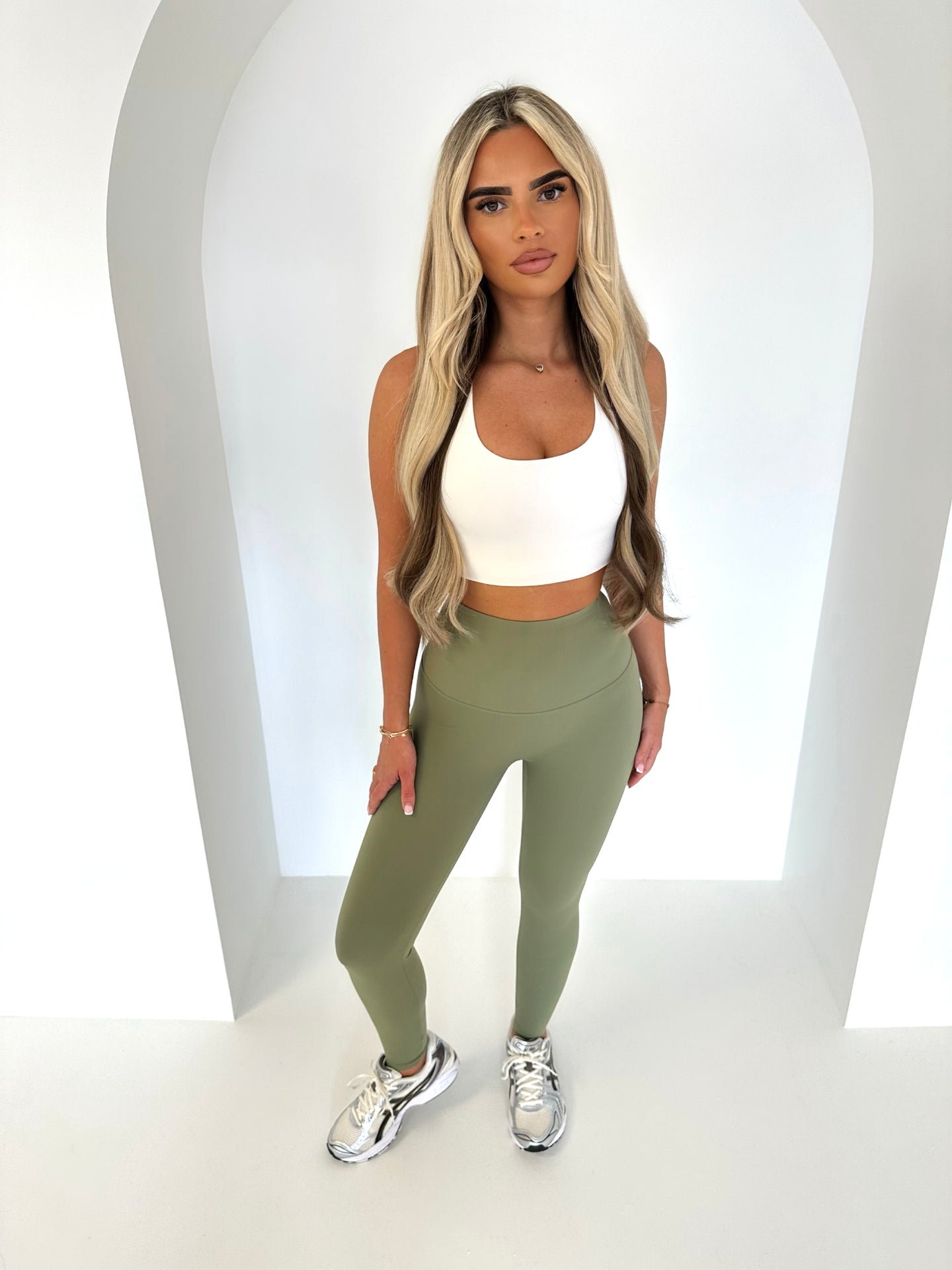 MILLIE sculpting high waisted gym leggings KHAKI