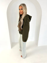 Load image into Gallery viewer, LAINEY wool hooded bomber jackets KHAKI
