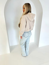 Load image into Gallery viewer, LAINEY wool hooded bomber jackets BEIGE
