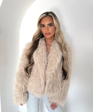 TATE shaggy faux fur BEIGE