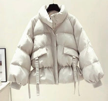 Load image into Gallery viewer, MADDI puffer coat tie up side
