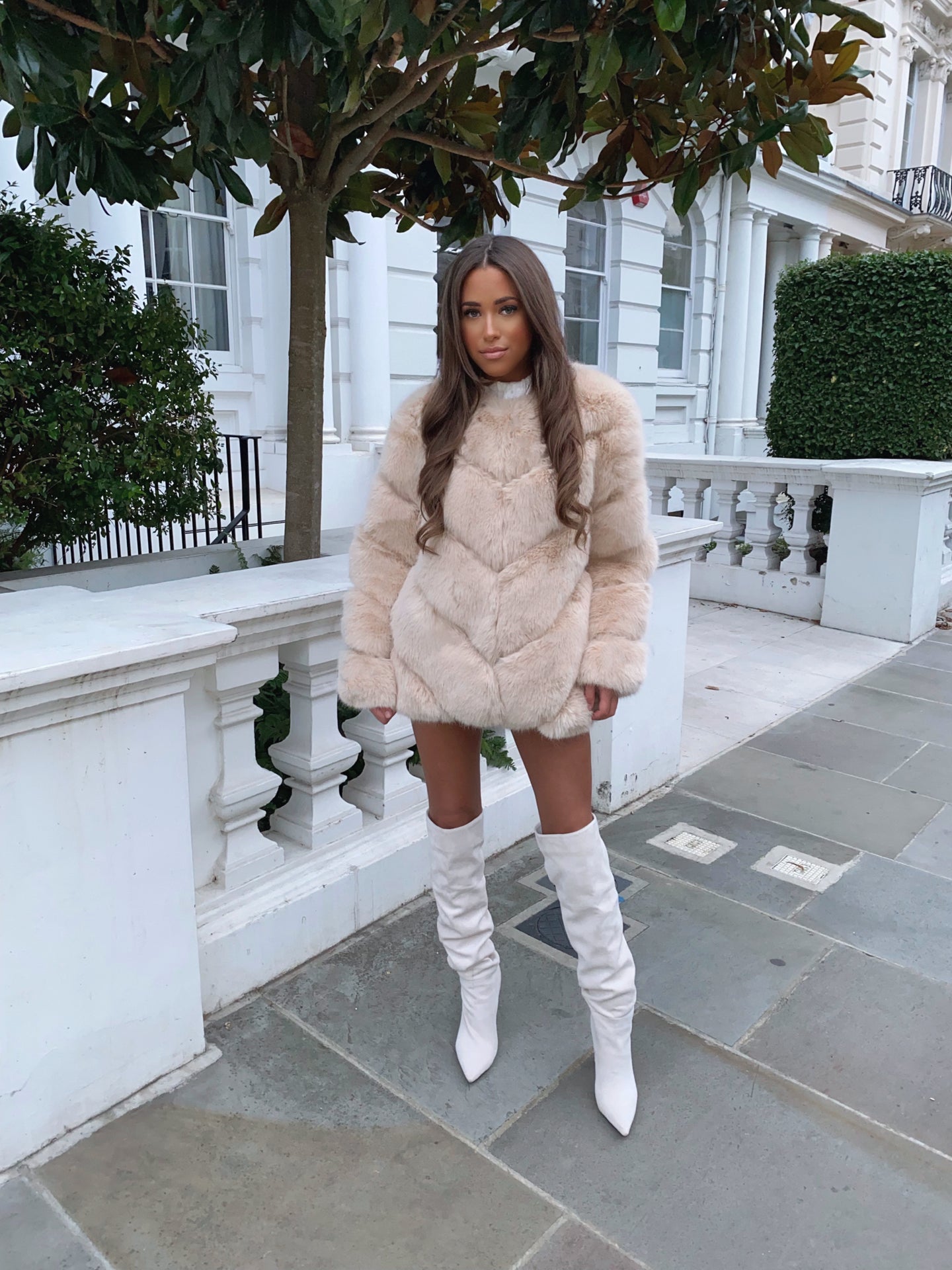 STORMI premium high quality faux fur coat - BEIGE