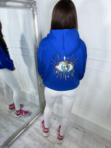 EYE sequin hoodie ROYAL BLUE