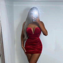 Load image into Gallery viewer, JAZMIN velour ruched dress
